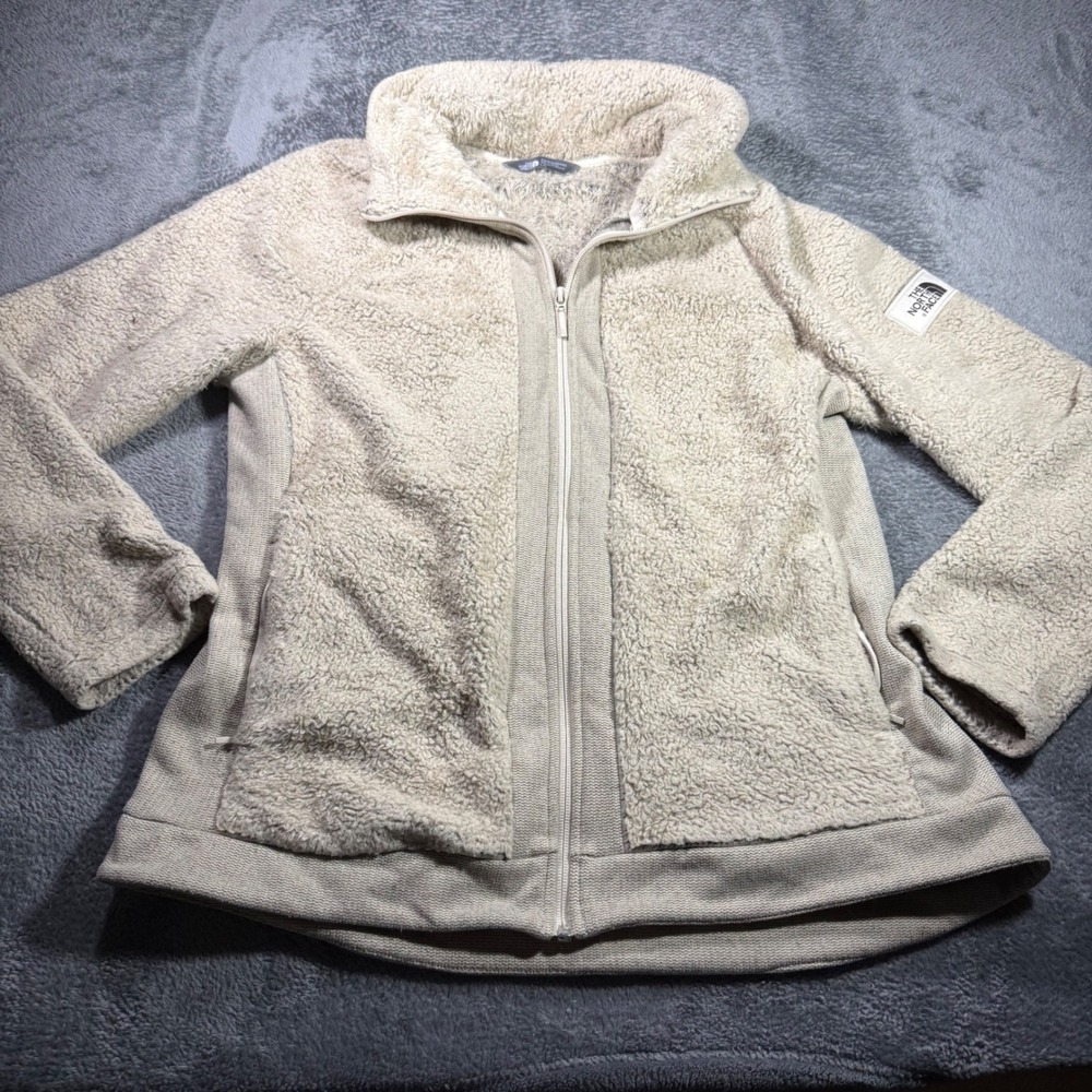 The North Face Osito Full Zip Fleece Jacket Oatmeal Beige Womens Large L